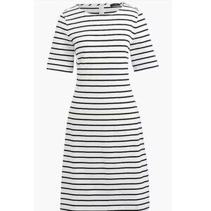 J.crew White and Black Stripe Dress Preppy Casual S Small
